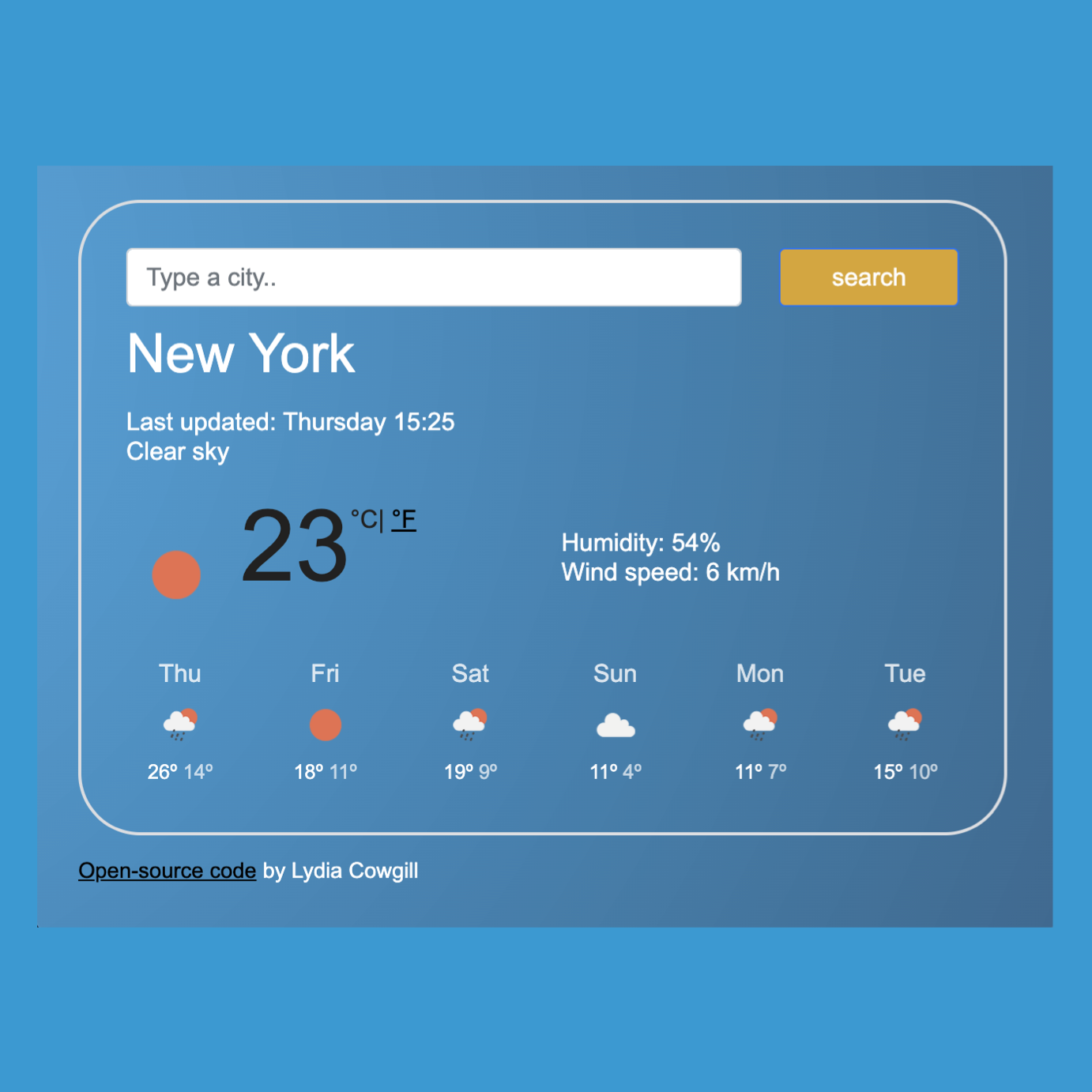 weather app display